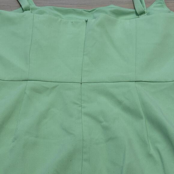 French Connection Women L Dress Mini Square Neck Adjustable Strap Lime Green - Picture 6 of 11